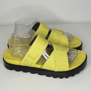 Sorel Sandals Womens Size 9 Yellow Slide Shoes Logo Straps Platform Comfort